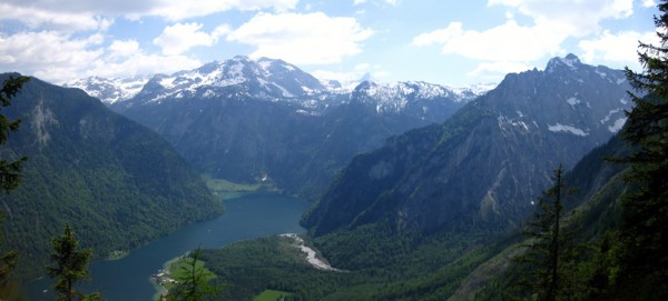 Panoramablick von der Archenkanzel auf den Königssee