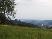 Bad Dürnberg, die Barmsteine und die Stadt Salzburg im Hintergrund