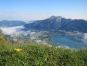 Tiefblick von der Bleckwand auf den Wolfgangsee