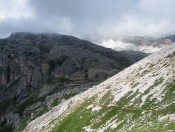 Blick auf den Col dei Bos und die Forcella Col dei Bos