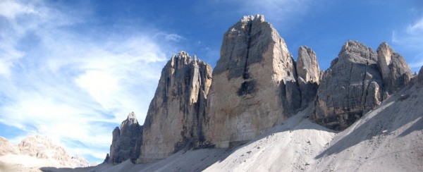 Drei Zinnen Panorma von der westlichen Seite