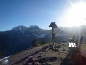 Gipfelrast am Grünstein mit Tiefblick auf den Königssee