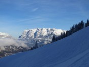 Von Hahnbaum blicken wir auf das Tennengebirge