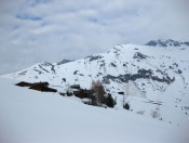 Die Almhütten mit Blick Richtung Rührkübel