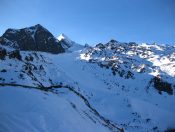 Blick auf das Kitzsteinhorn sowie das Plateau rund um das Alpincenter