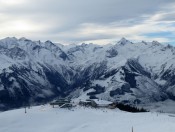 Blick auf Großes Wiesbachhorn, Großglockner, Kitzsteinhorn und Maiskogel