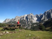 Blick auf den Gosaukamm mit Donnerkogel, Angerstein, Mandlkogel und Großwand