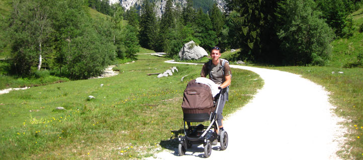 Kinderwagen - Wanderung in das Klausbachtal