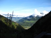 Blick vom Partschinser Wasserfall nach Partschins im Vinschgau