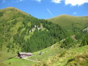 Rastötzenalm mit dem Grasrücken des Frauenkogel