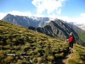 Wir wandern auf das Schareck mit seinem steilen Grad zu