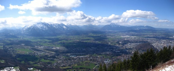 Blick vom Gaisberg auf die Stadt Salzburg