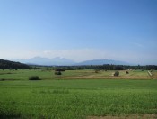 Das flache Berchtesgadener Land - Im Hintergrund Staufen und Zwiesel