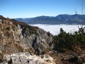 Blick auf das nebelige Salzachtal vom Untersberg